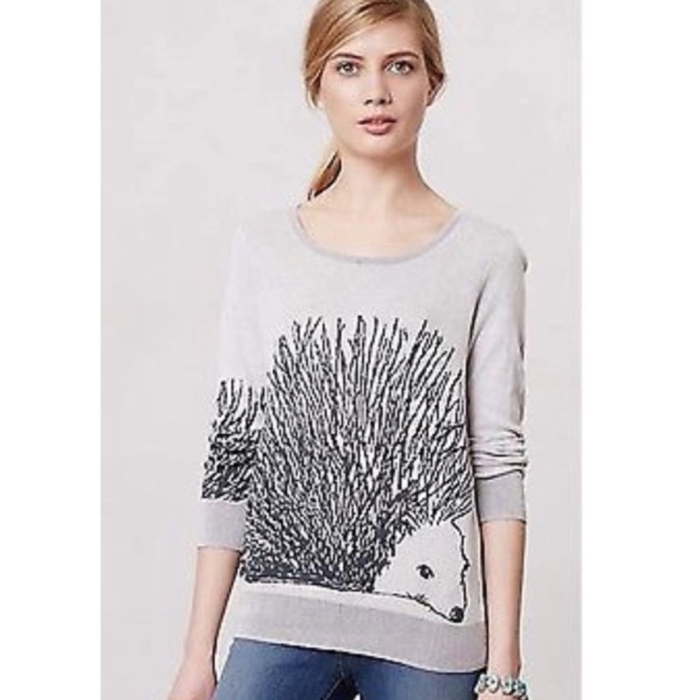 ANTHROPOLOGIE Hedgehog Sweater by HWR Monogram - Size XS